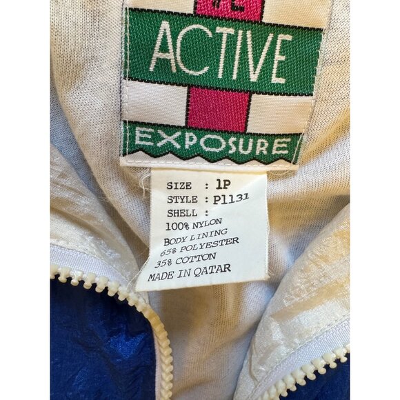 Vintage 1990s Active Exposure Patriotic Windbreaker Jacket Size 1P - Picture 8 of 10